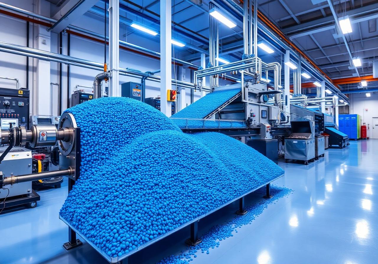 Linha industrial de plásticos